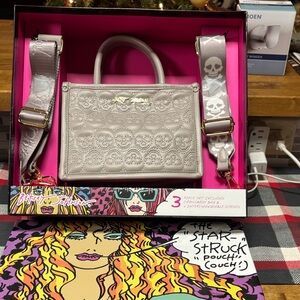 Betsey Johnson Silver Mini Bag with Skull Straps